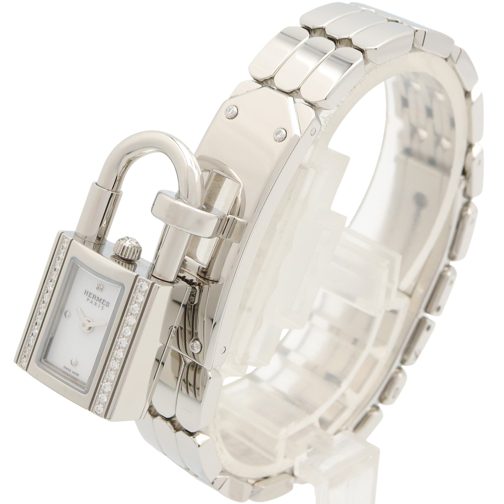 Hermes Kelly Mini Watch, Stainless Steel, Diamond, Women's, White (KE4.130) - Picture 2 of 14